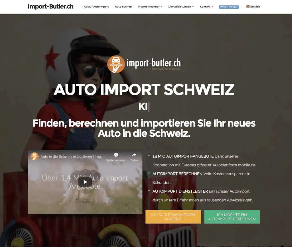 Autoimportservice in der Schweiz angeboten von Import-Butler.ch.
